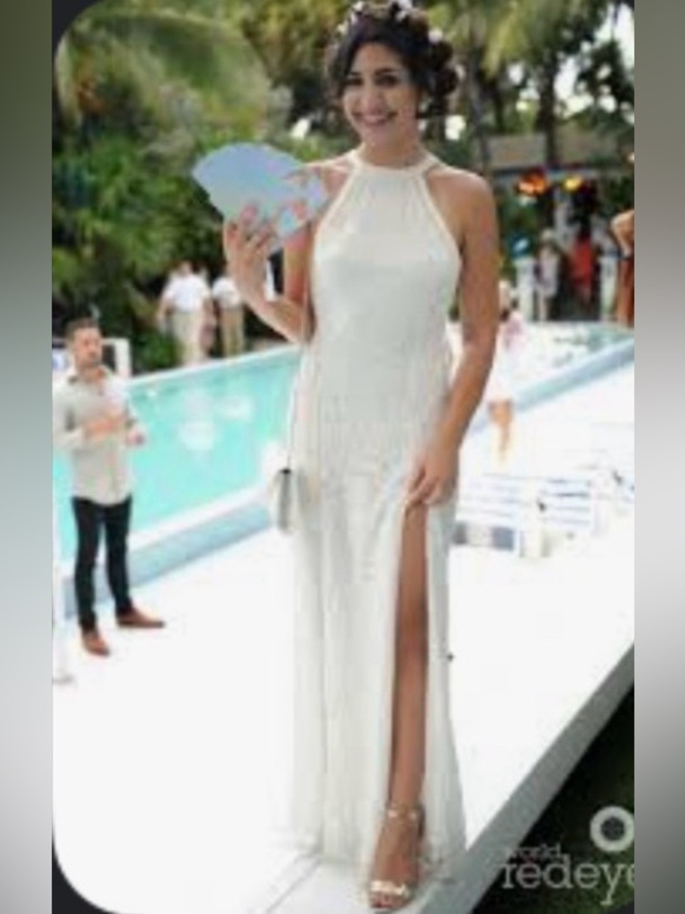 GUESS by Marciano, double split, open back, Laced gown